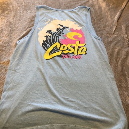 Costa Del Mar Graphic Tank Top - Large - Blue Waves Costa Logo - 第 1/6 張圖片