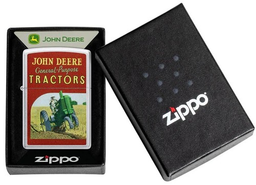 Zippo 46757, John Deere Design, Satin Chrome Lighter, NEW - Picture 3 of 3