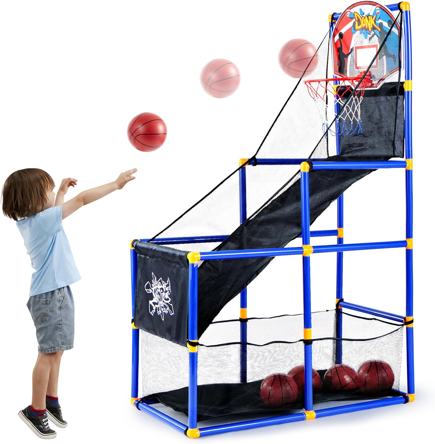 JOYIN Arcade Basketball Game Set with 4 Balls and Hoop for Kids 3 to 12 Years Ol