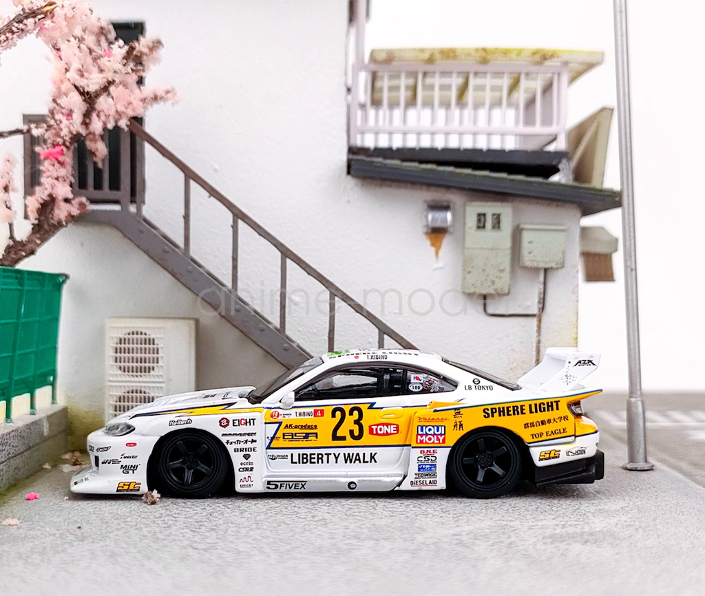 MINIGT 1:64 Silvia S15 #23 LBWK Racing Sports Diecast Metal Car