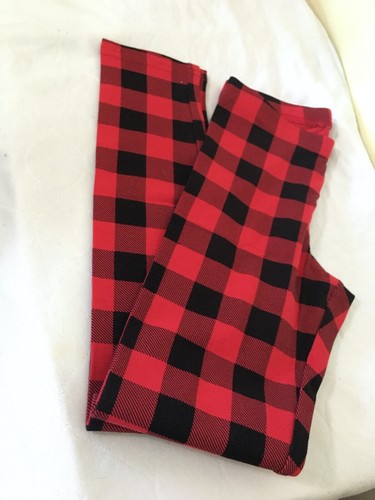 New Old Navy Girls Red Plaid Leggings Built in tough U pick - Picture 4 of 4