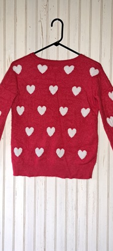 Damas Christian Siriano 2 Capas Cashmere Corazón Amor Suéter San Valentín Pequeño - Imagen 3 de 7