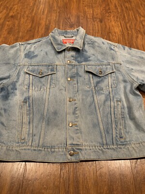 Men's Wrangler Hero Blue Denim Jean Trucker Jacket Size XL RN