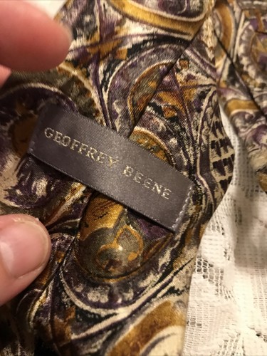 Herrenkrawatte Geoffrey Bee 100 % Seide Druck Ananas abstrakt 4" 58" - Bild 8 von 8