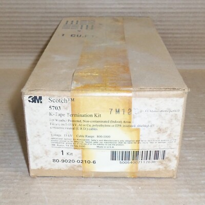 NEW 3M SCOTCH 5703 K-TAPE TERMINATION KIT 15KV INDOOR 80-9020-0210-6 AK