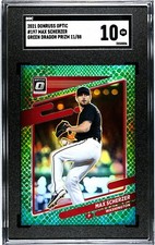 2021 Donruss Optic #197 Max Scherzer GREEN DRAGON PRIZM /88 SGC 10 GEM MINT