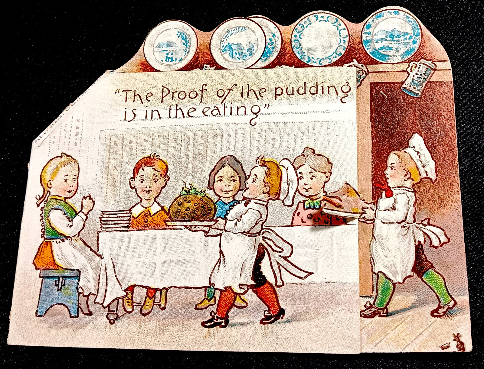 Abram Cox Novelty Stove Range Kitchen Pudding Pop-Up Delft 3D Trade Card SR.H.ns
