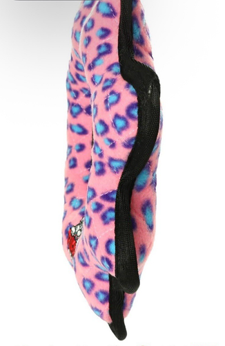 World's Tuffest Soft Dog Toy Ultimate Gear Ring Pink Leopard Squeakers 12”in - Picture 5 of 10