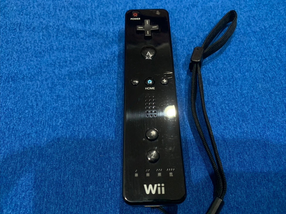 Официальный OEM Nintendo Wii пульт дистанционного управления черный контроллер + нунчак + ремень силиконовый чехол - Изображение 2 из 4