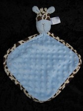 Baby Essentials Giraffe Blue Minky Dot Soft Lovey Security Blanket GUC