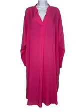 H&M Pink Midi Long Sleeve Kaftan Women's Sz: M Casual
