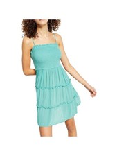 HIPPIE ROSE Womens Short Dress Green Skirt Unlined Juniors S
