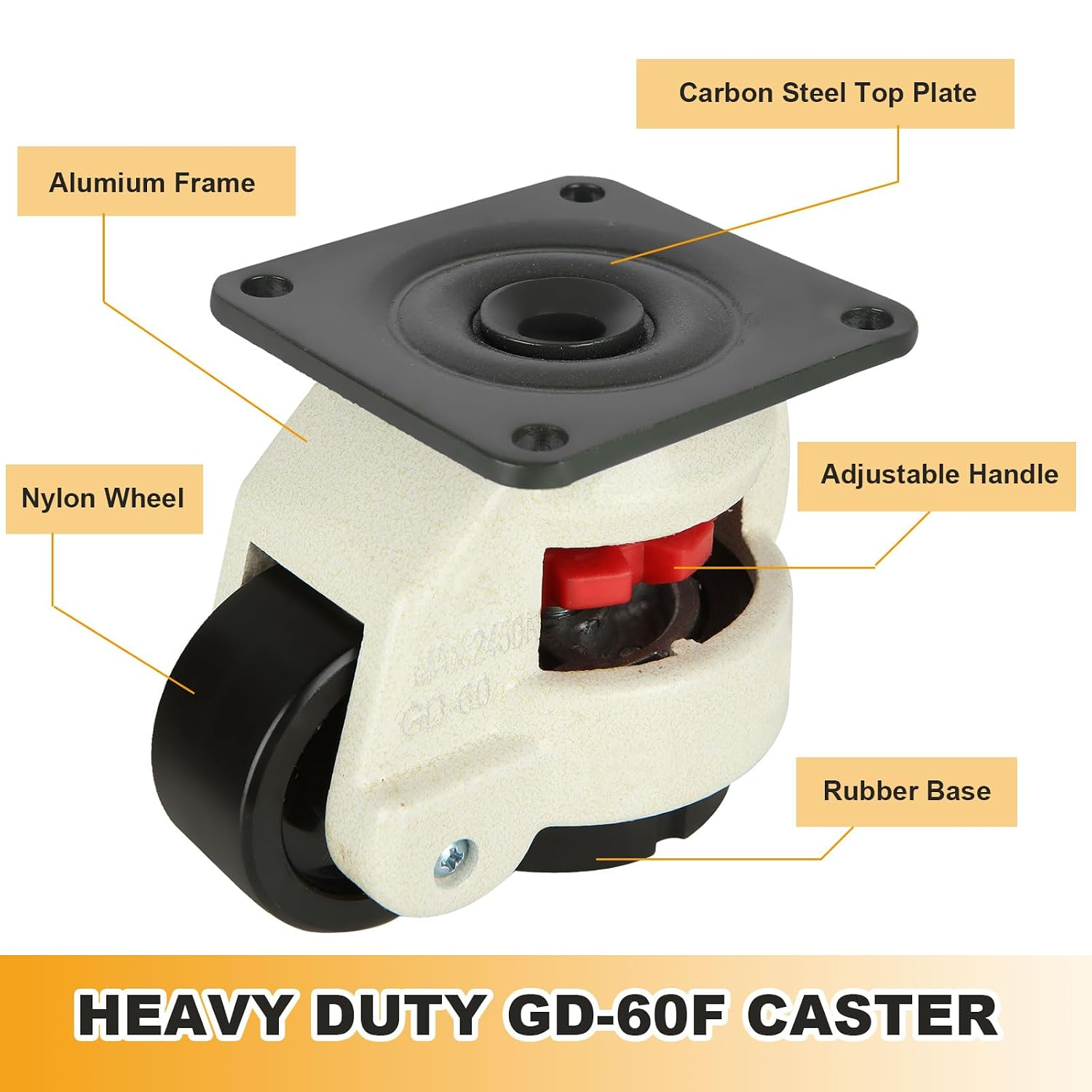 Leveling Casters Set of 4, 2200 Lbs Total Capacity GD-60F 726084513570 ...