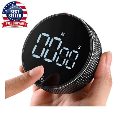 DINRGO Magnetic Kitchen Timer Digital Timer Manual Countdown Rotary Timer Mechan