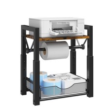 Label Holder for Rolls and Fan-Fold Labels, Modern Metal Desktop Thermal Labe...