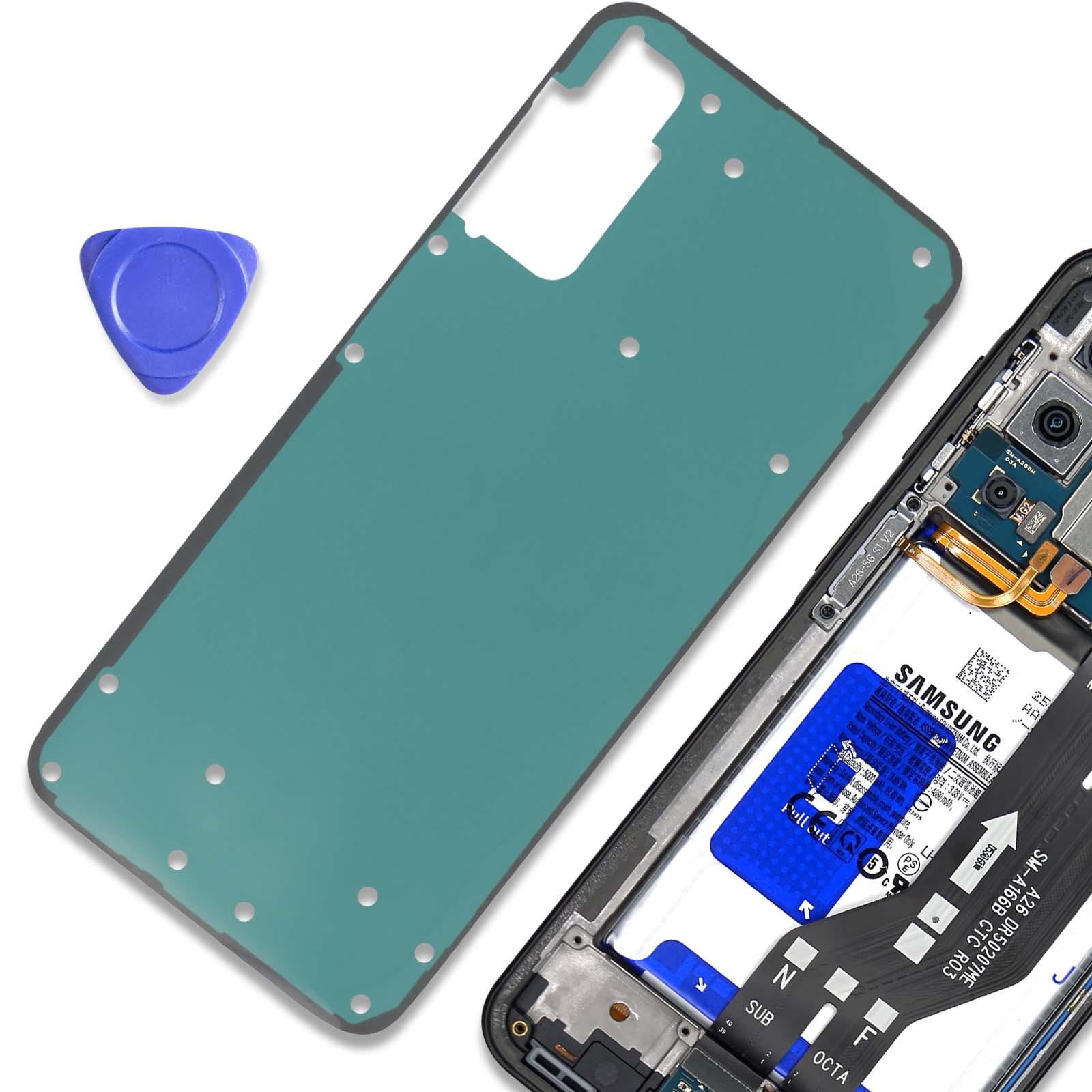 Adhésif vitre Galaxy A26 vert anti décollement écran tactile