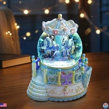 Enchanting Carousel Horse Music Box - Merry Go Round Snow Globe Gift for Moms