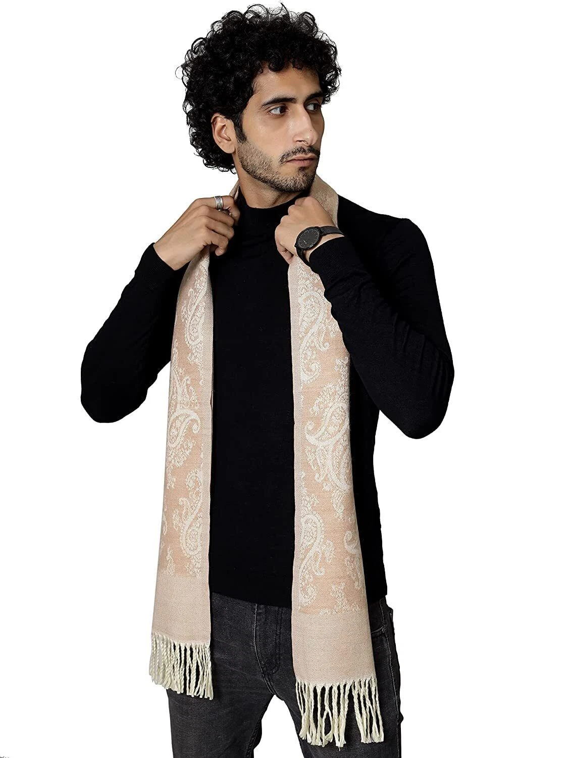 Wool Paisley Pattern Muffler Soft & Warm Winter Scarf Pure Wool Muffler CA
