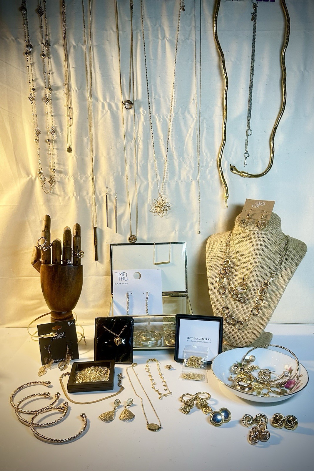 Grandma’s vtg to mod estate golden jewelry lot 80+ pieces, some signed/nwt