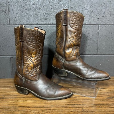 Vintage Red Wing Pecos Western Boots Brown Leather Pull On 