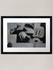 Image of Charcoal and Acrylic Abstraction 1 Framed Wall Art Poster Canvas Print Picture