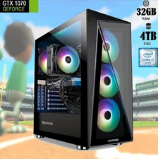 Custom Build ARGB Desktop i7 PC 32GB RAM 4TB SSD GTX 1070 Win11 GAMING READY