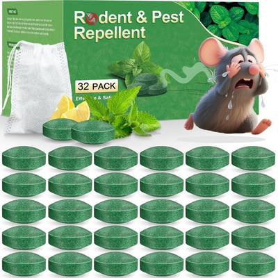 #ad Mouse Rodent Repellent 32 Pack Peppermint Oil to Repel Mice and Rats– Works for $35.72
