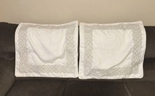 Madison Park Set Of Two Pillow Covers 25  X 25  White  Gray