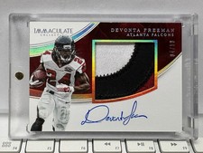DEVONTA FREEMAN 2016 IMMACULATE PREMIUM JUMBO 3 COLOR PATCH AUTO #D 4/10