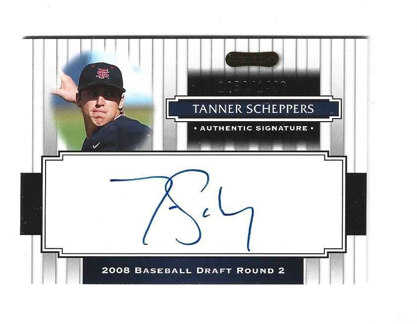 2008 Razor Signature Series #148 Tanner Scheppers AU/1499  TEXAS RANGERS