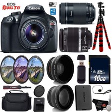 Canon EOS Rebel T6 DSLR Camera with 18-55mm is Lens  55-250mm is STM Lens ...
