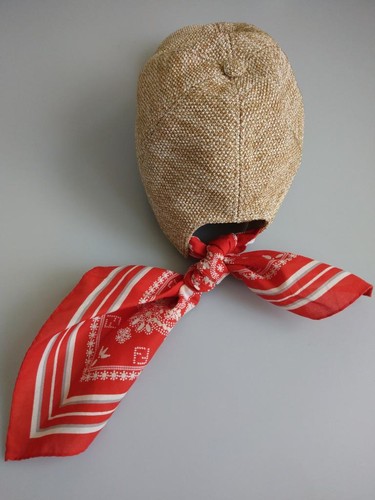 Auth Fendi Beige Baseball cap with cotton Coral Bandana foulard in size medium - Picture 2 of 3