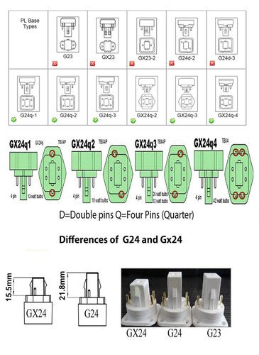 15-Pack 4P Gx24q to E26 Lamp Base Converter,15.5mm G24Q to E26/e27, Gx24q to ... - Picture 6 of 9