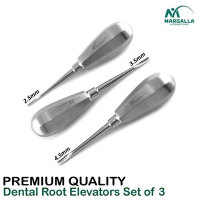 3Pcs Dental Root Elevators Oral Surgery PDL Luxating LINDO LEVIEN