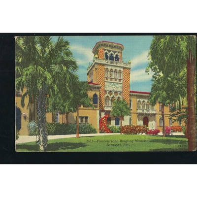 #ad Vintage John Ringling Mansion Ca#x27; d#x27;Zan Sarasota FL Postcard Used 1950s $18.25