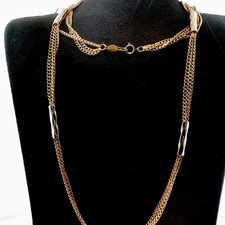 Vintage Freirich Gold-Tone Long Chain Necklace Signed Jewelry