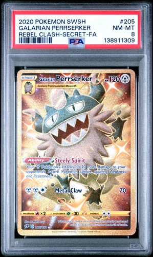 Galarian Perrserker graded PSA 8 for sale on eBay