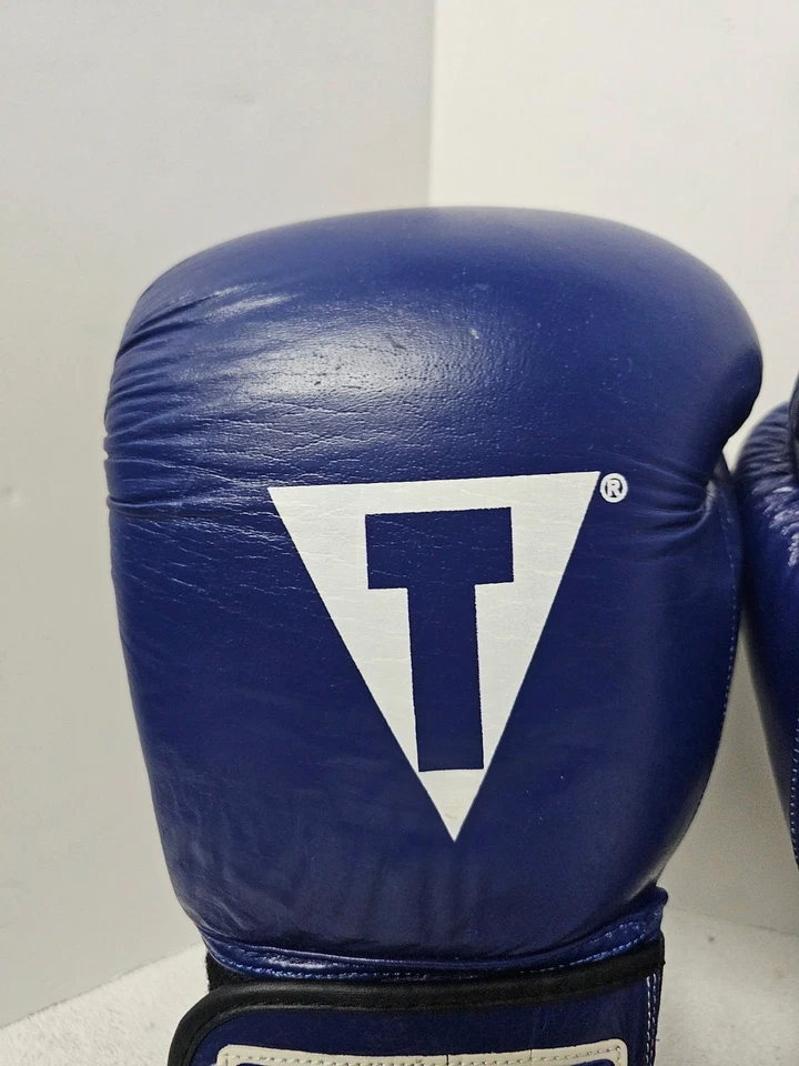 Guantes de Boxeo TITLE Clásicos Azul 16oz Cuero Genuino Entrenamiento Sparring Foto 2 de 4
