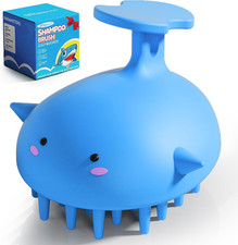 Scalp Scrubber Shampoo Brush, Wet  Dry Silicone Scalp Massager Brush Blue