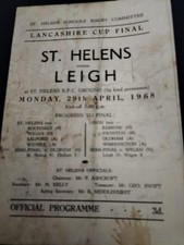 LANCASHIRE SCHOOLS RUGBY LEAGUE CUP FINAL ST HELENS V LEIGH 29TH APRIL 1968