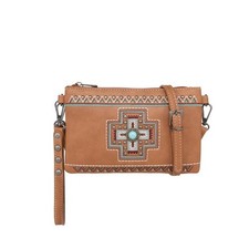 Montana West 292329 Wristlet  Crossbody Bag - Aztec Cross - Brown