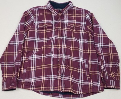 LL Bean Mens Burgundy Plaid Fleece Lined Light Jacket Sz XL EXCELLENT CONDITION!