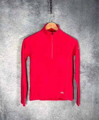 Trespass Womens Shiner Microfleece Top Raspberry Half Zip Walking Fleece Small