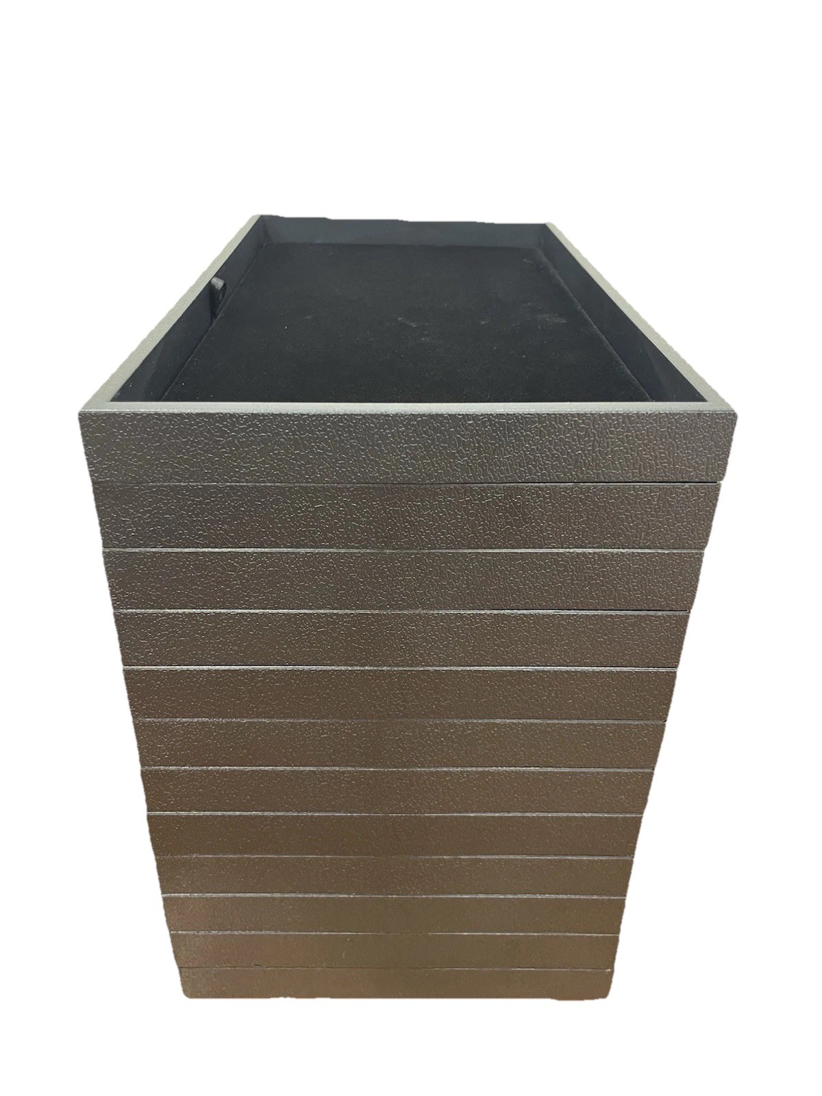 1" Standard Plastic Black Stackable Jewelry Display Tray With black velvet pad