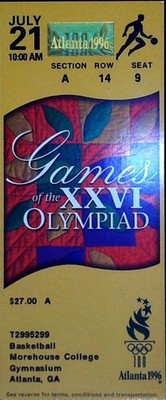 Atlanta 1996 Olympics Womens Hoops Ticket Stub Brazil Canada Ukraine 7/21/96