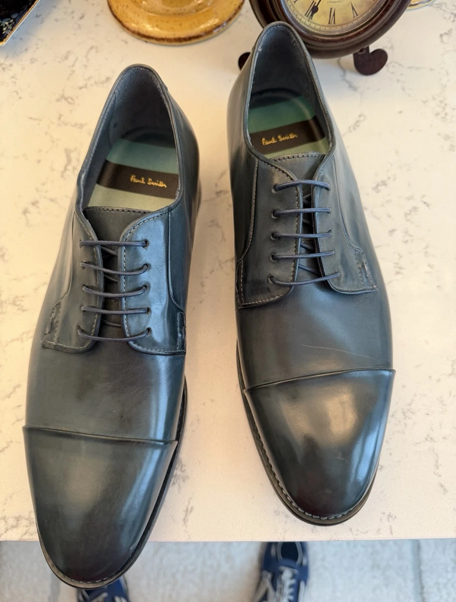 NIB Paul Smith Luxury Edward Derby Dress Shoes, Men\'s Sz 10 Paul Smith Leather Upper Blue Dress Shoes for Men for sale  main image 3