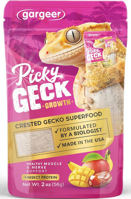 Gargeer 'Picky Geck' Growth - Premium Crested Gecko Food | High-Protein Fruit Fo