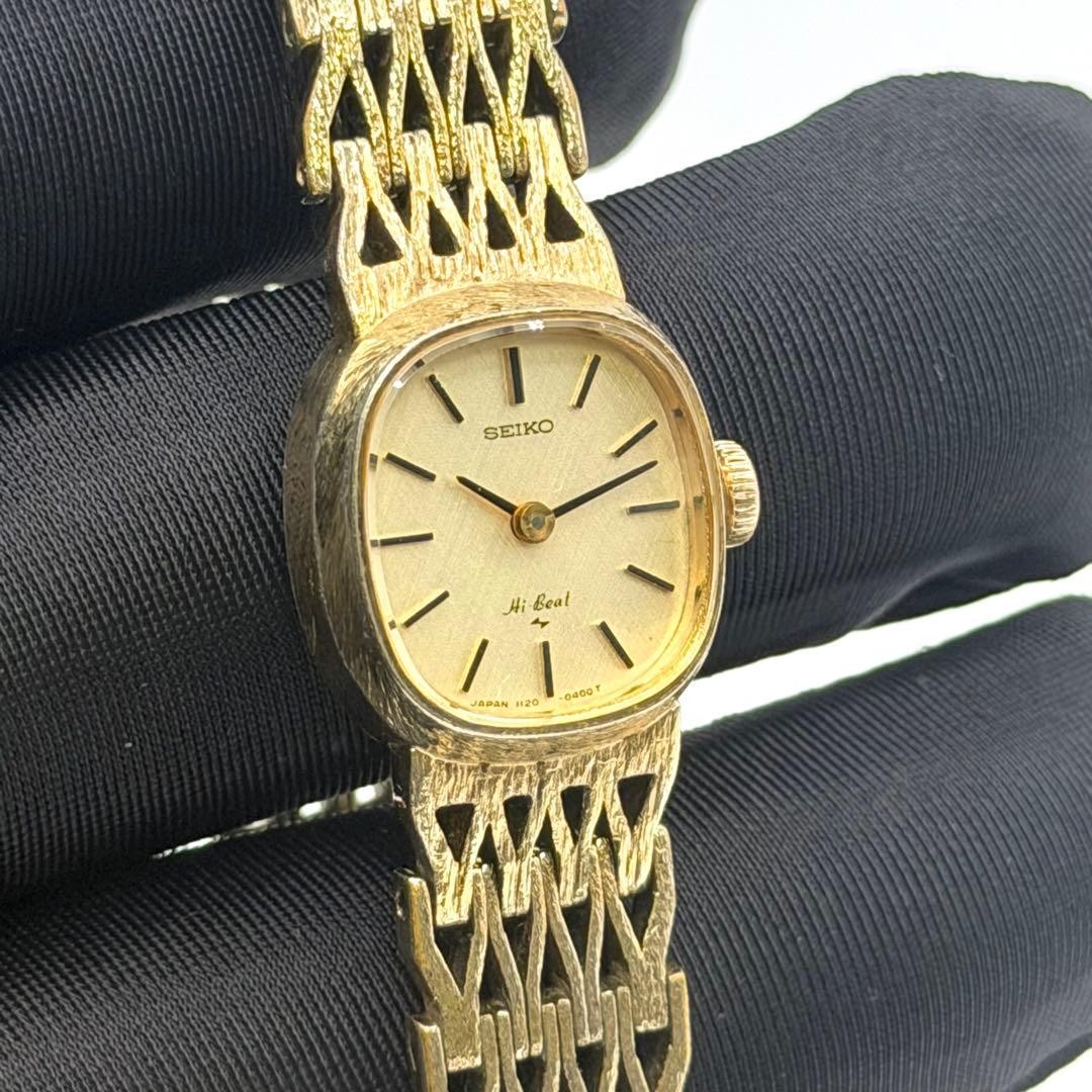Working condition SEIKO Hi-Beat gold-plated wristwatch 1120-3130 JN16