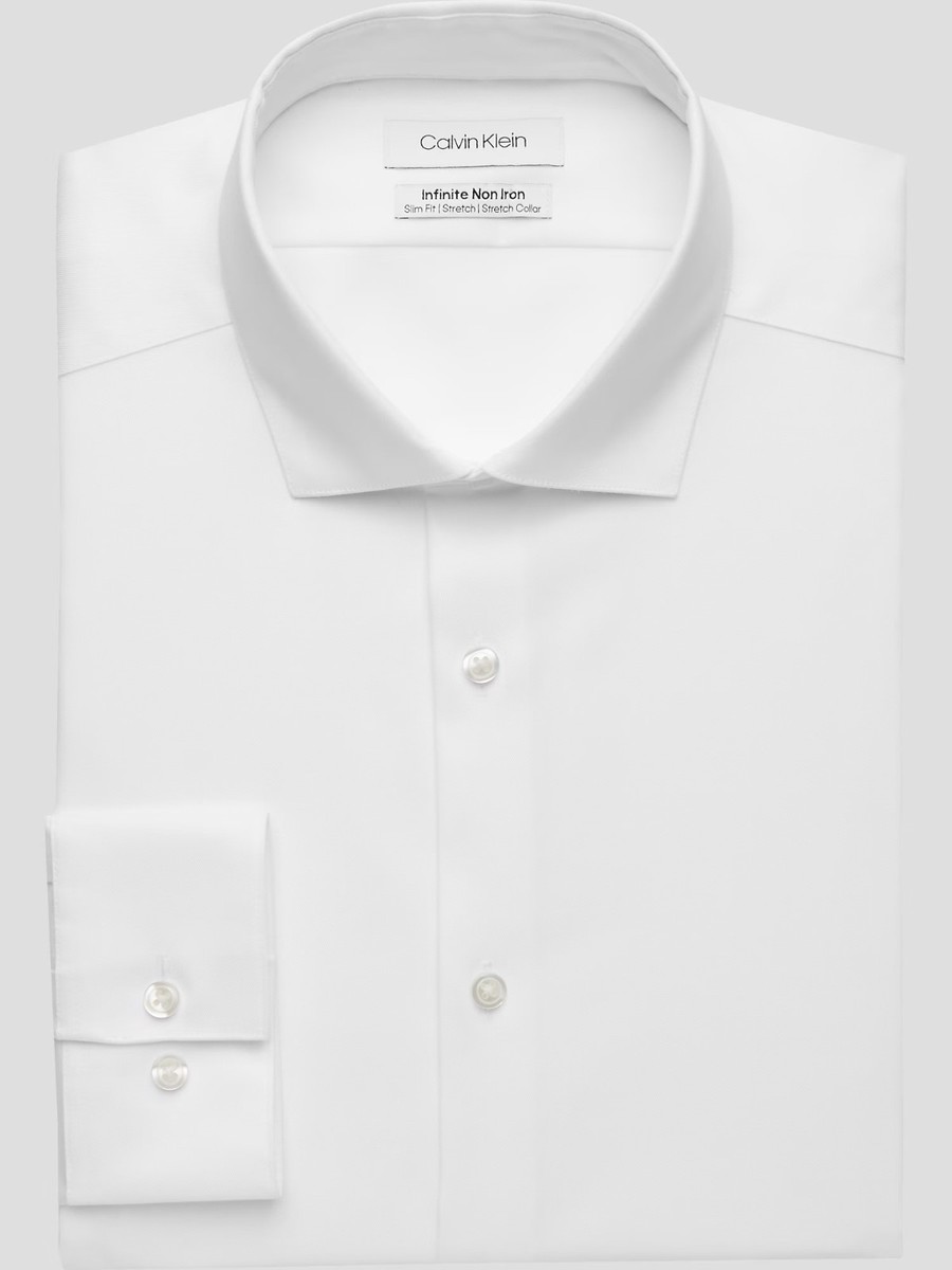 NEW $65 Calvin Klein Slim Fit Non-Iron Dress Shirt Stretch 36/37 TALL SIZE  16.5 | eBay