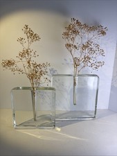 Clear Crystal Solitaire Vases Set of 2 Clear Glass Bud Vases Home Decor